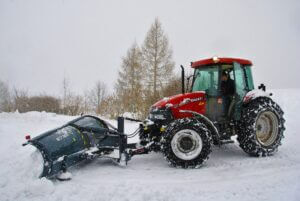 snow plowing in industrial park Minneapolis